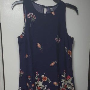 Floral print Keyhole back Trapeze Dress